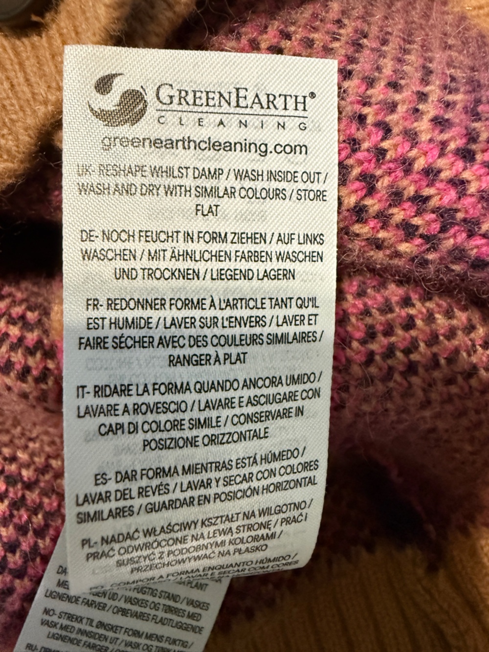 Boden Abi Jacquard Wool Alpaca Cardigan Collegiate Camel Navy Argyle Size XL - Picture 12 of 12